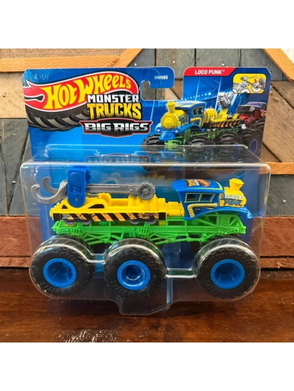 Hot Wheels Monster Trucks Big Rigs Loco Punk 1:64 Scale 6-Wheel Toy Truck